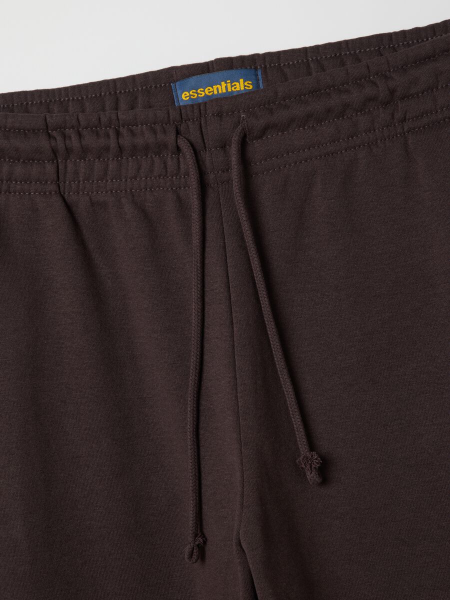 Pantaloni jogger in misto cotone marroni_5