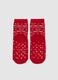 Girls' red cotton blend non-slip socks with Christmas print_2