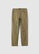 Slim fit green stretch cotton trousers_4
