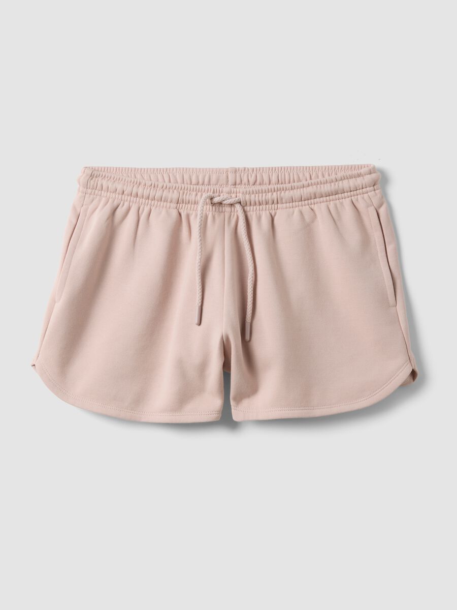 Shorts in misto cotone rosa regular fit con coulisse_4