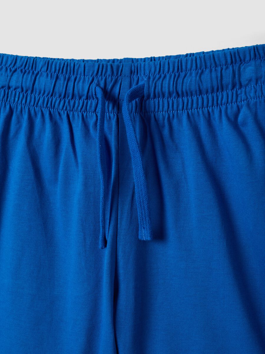 Blue pure cotton set with top and shorts_3