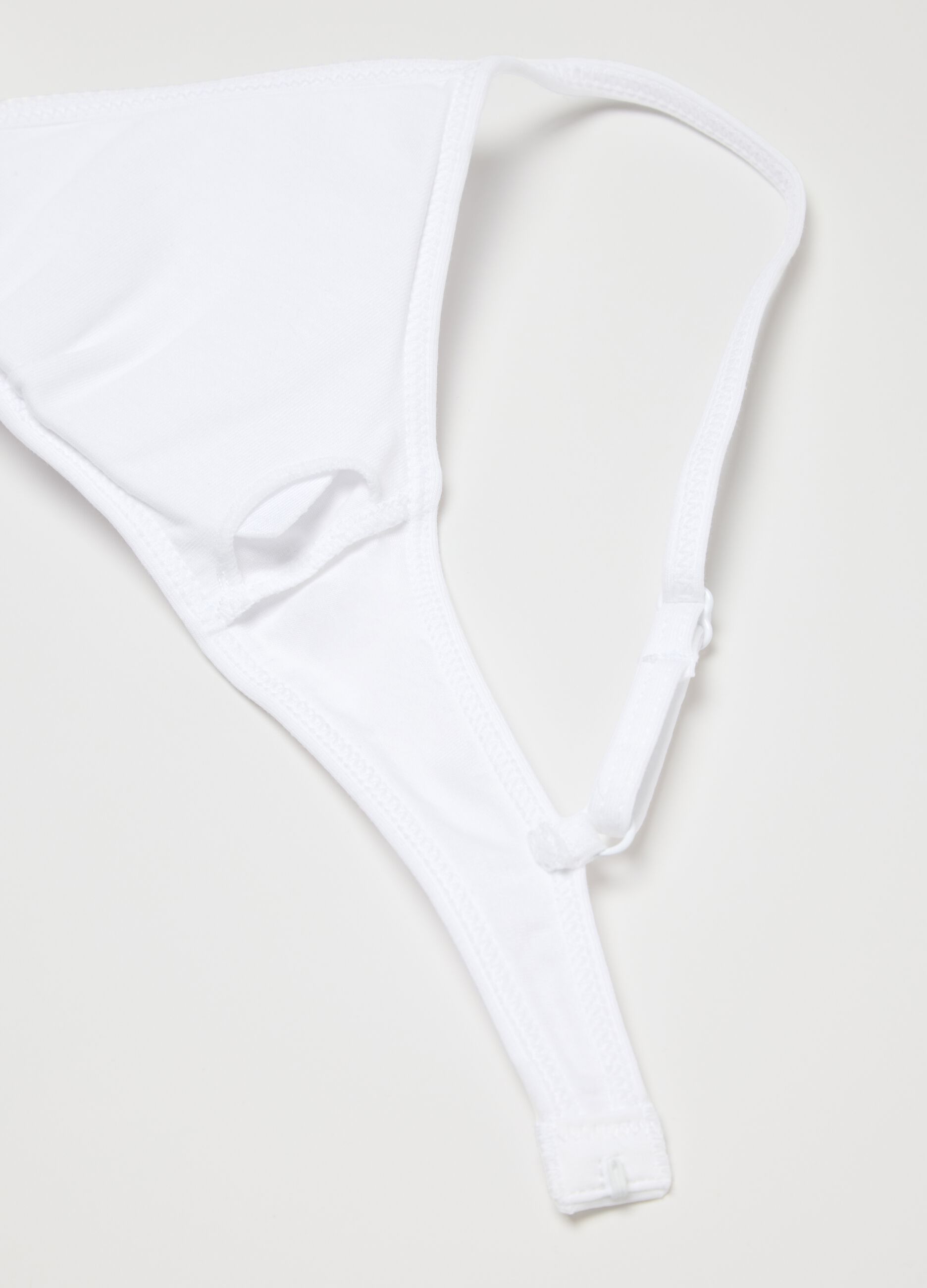 Girls' white stretch cotton triangle bra