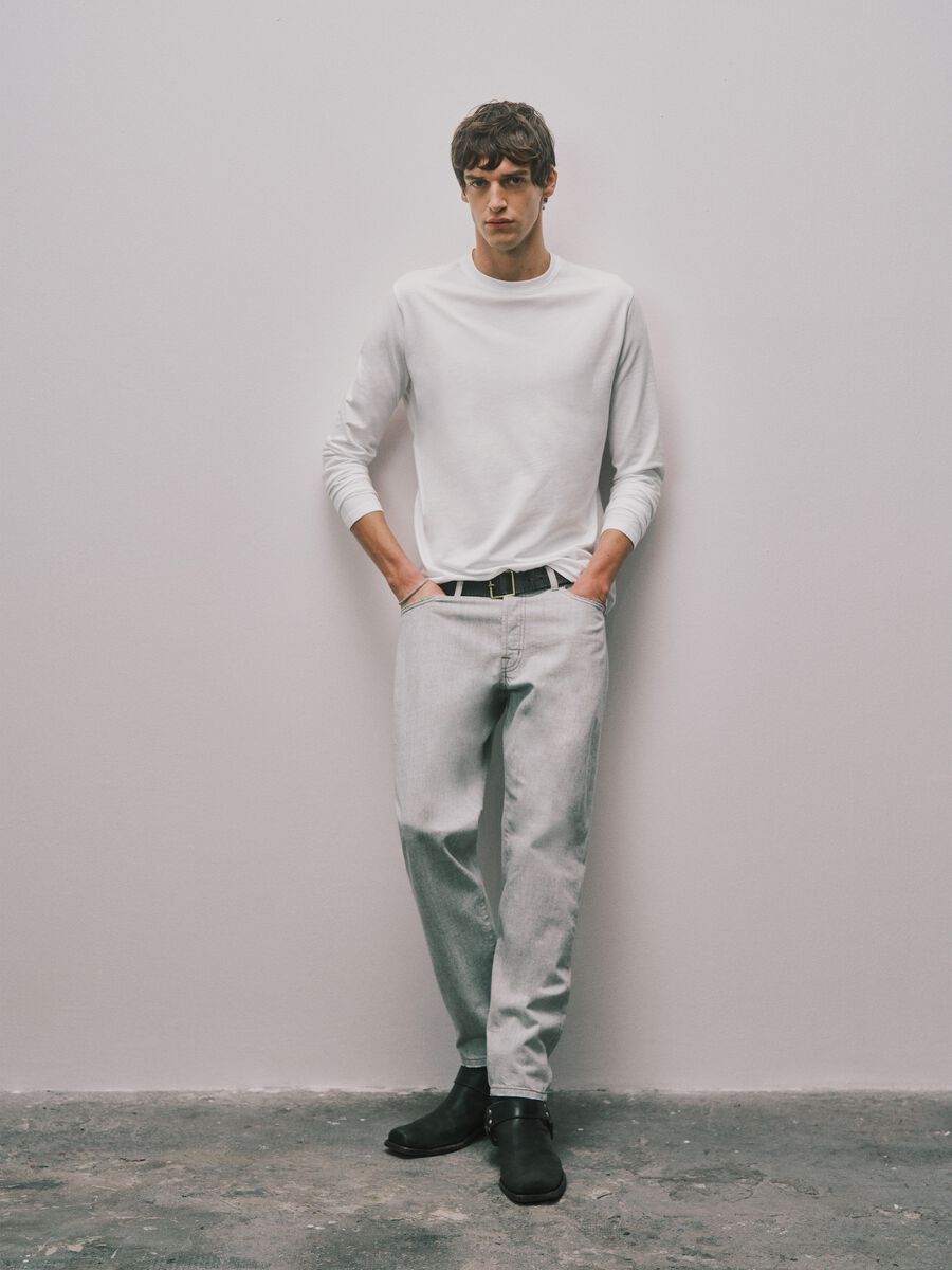 Light Blue Pure Cotton Relaxed-Fit Denim Jeans_0