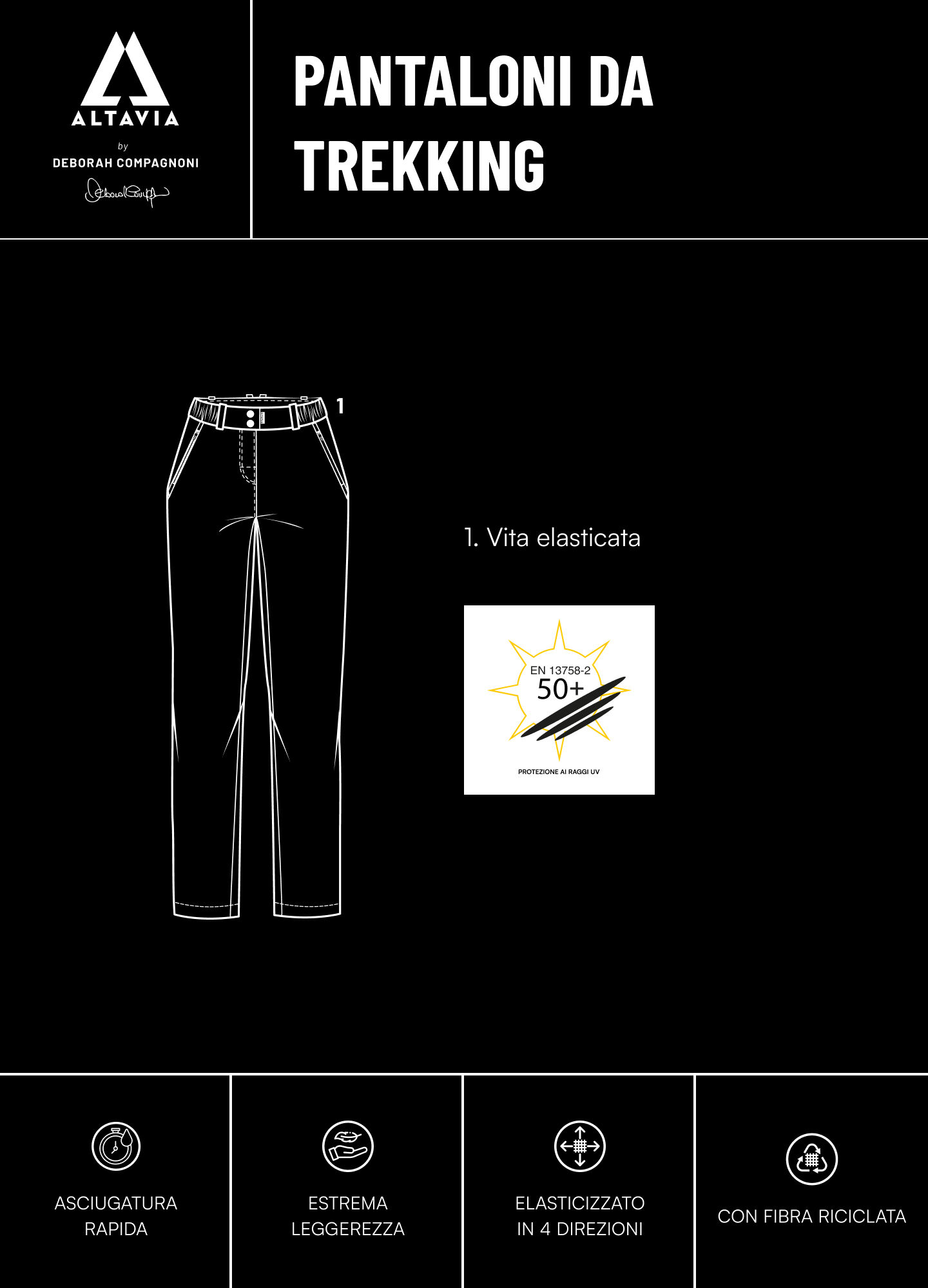 ALTAVIA WITH DEBORAH COMPAGNONI hiking trousers
