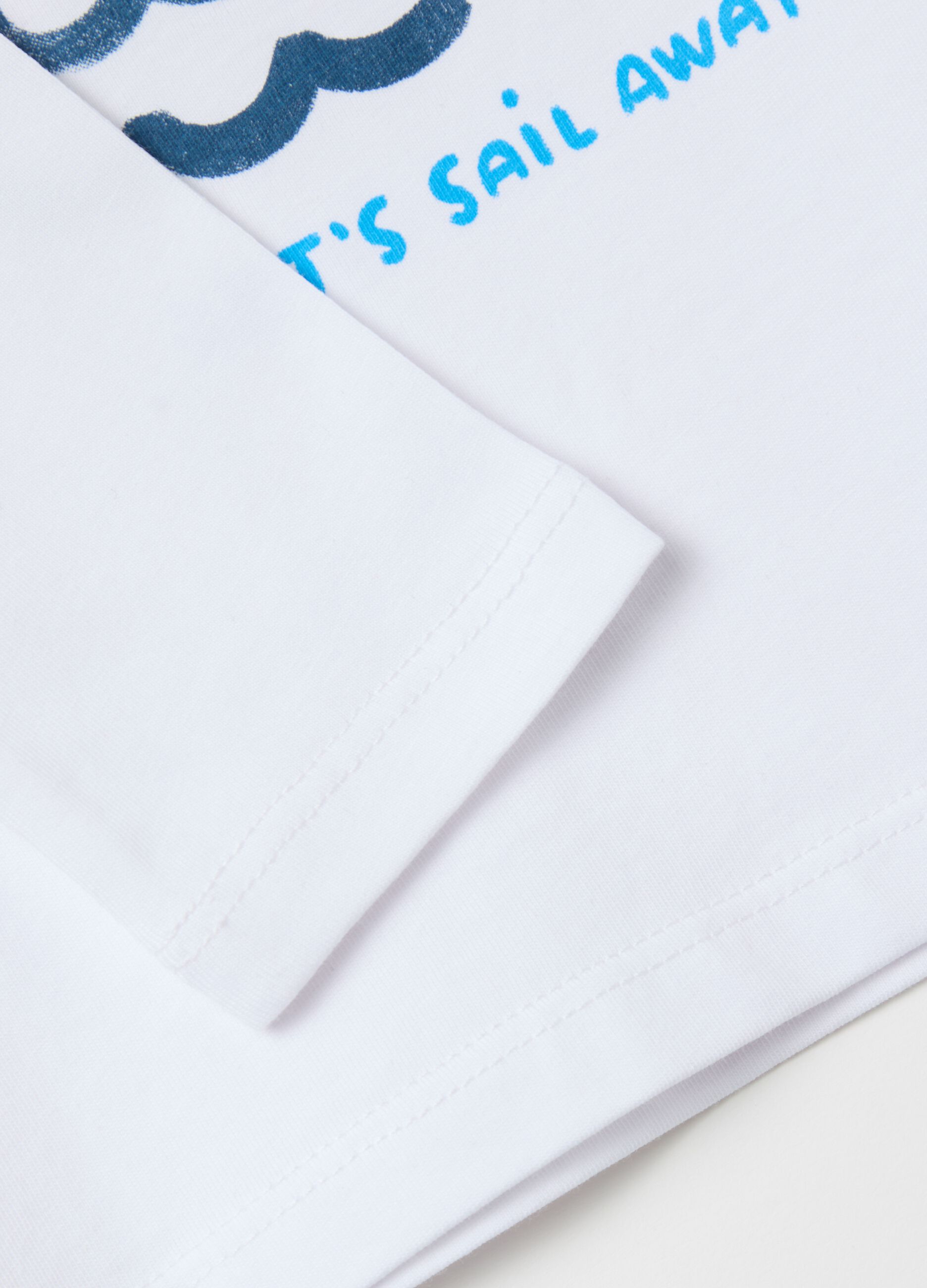 T-shirt maniche lunghe in cotone con stampa 