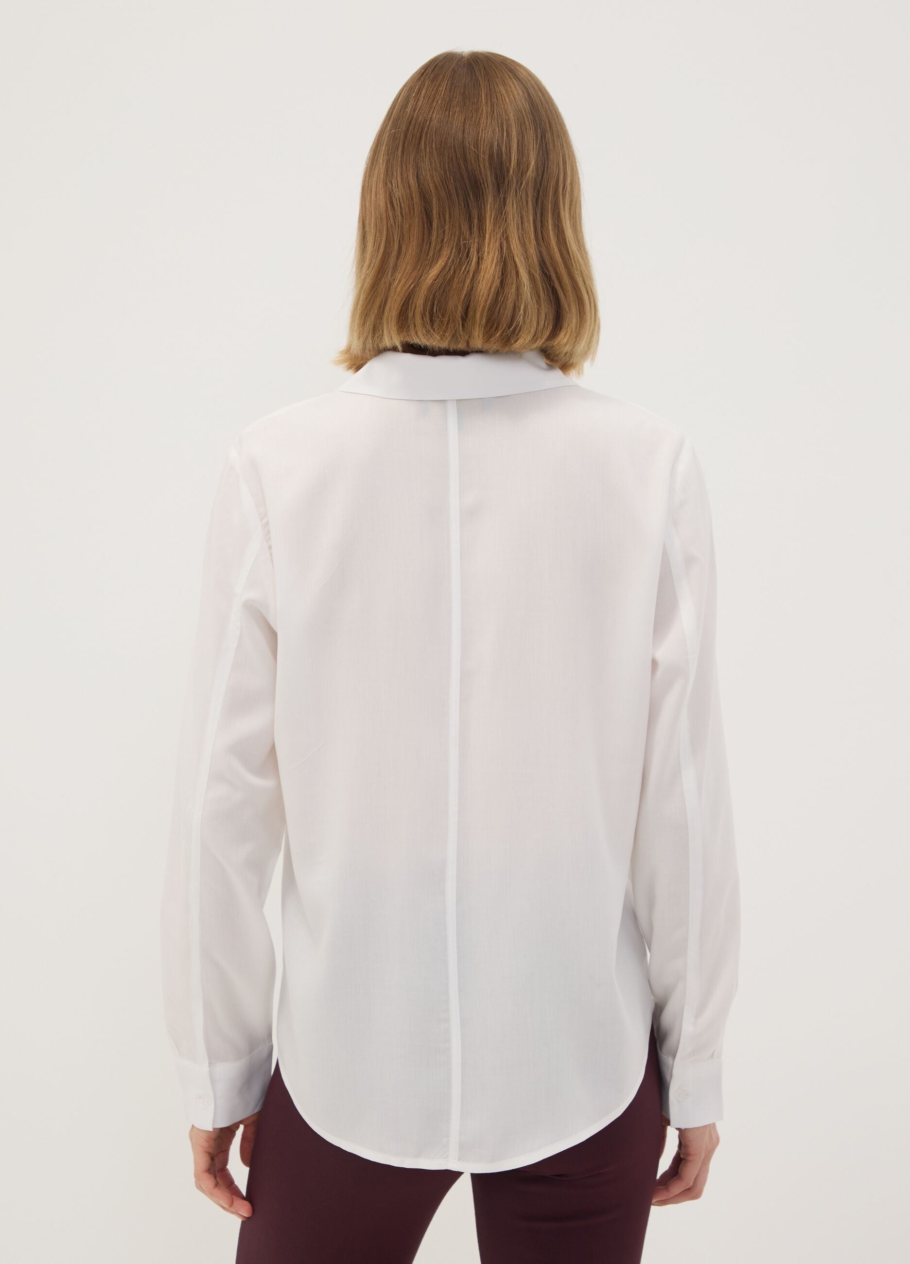Camicia bianca in pura viscosa regular fit
