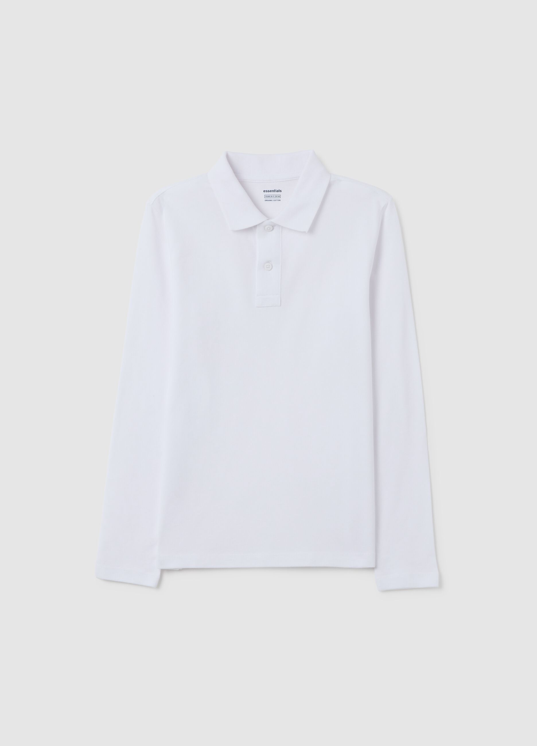 Boys' Pure White Cotton Polo Regular Fit