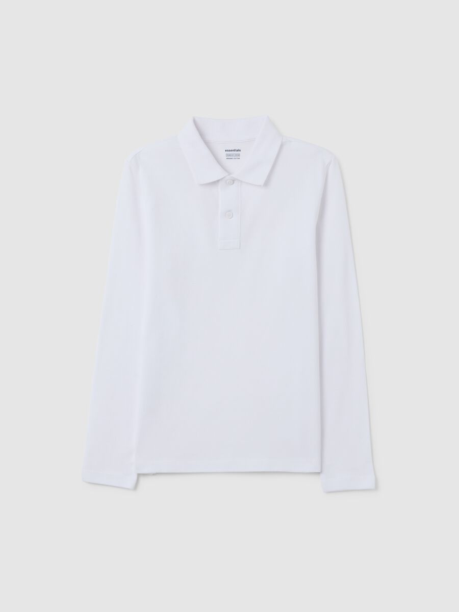 Boys' Pure White Cotton Polo Regular Fit_3