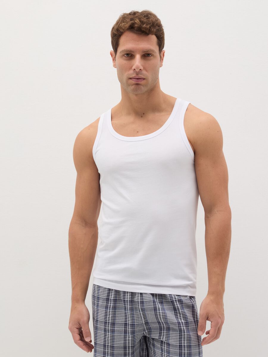 Three-pack racerback vests in organic cotton_1