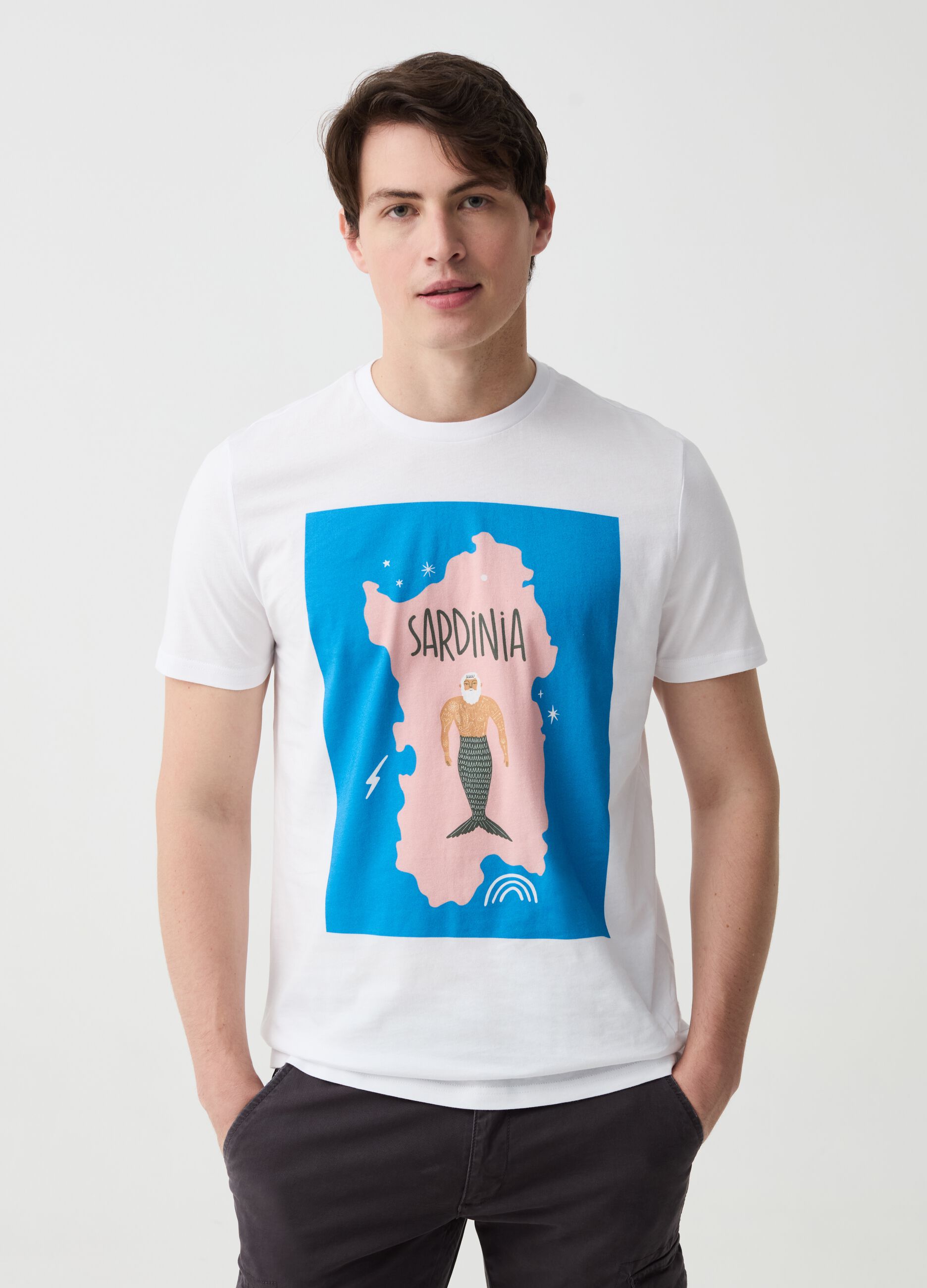 Ovs T-shirt in cotone con stampa Sardegna