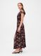Brown pure viscose dress with floral print_4