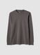 Grey crew-neck pure cotton T-shirt_0