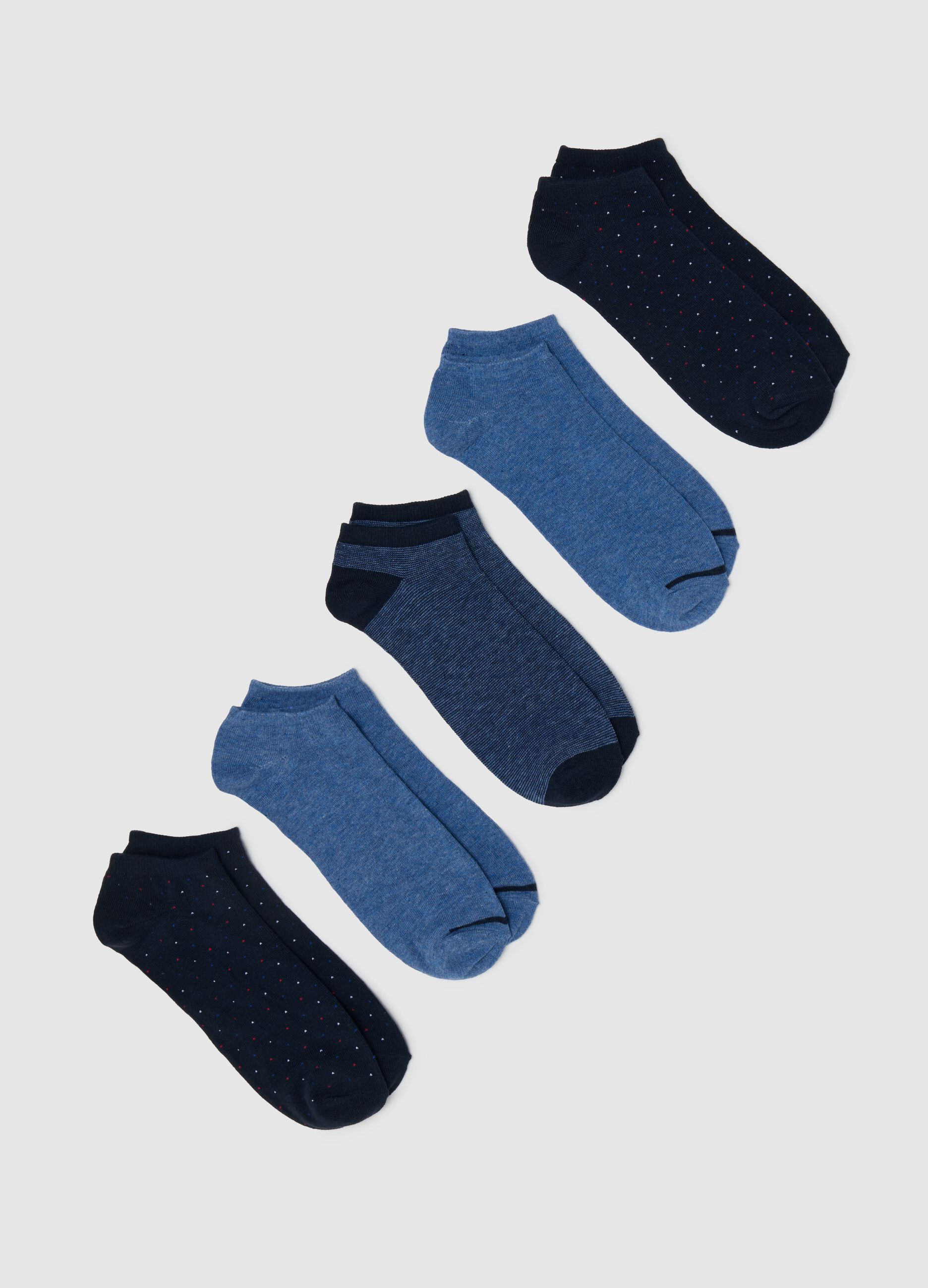 Five-pair pack blue stretch shoe liners
