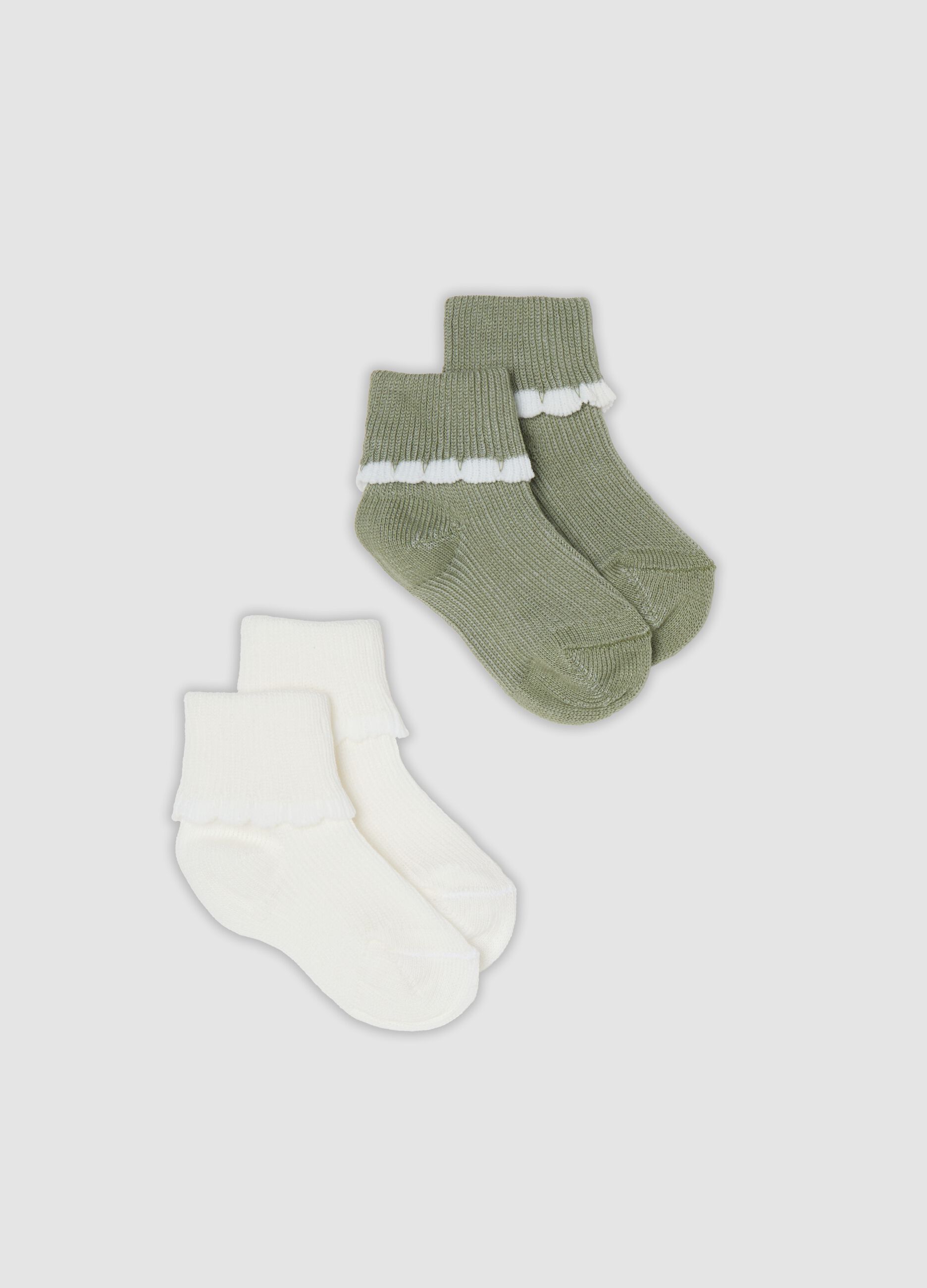 Bipack di calze corte multicolor in misto cotone per neonata