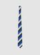 Cravatta blu in pura seta a righe diagonali_0