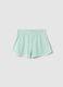 Girl's green slim fit pure cotton shorts_3