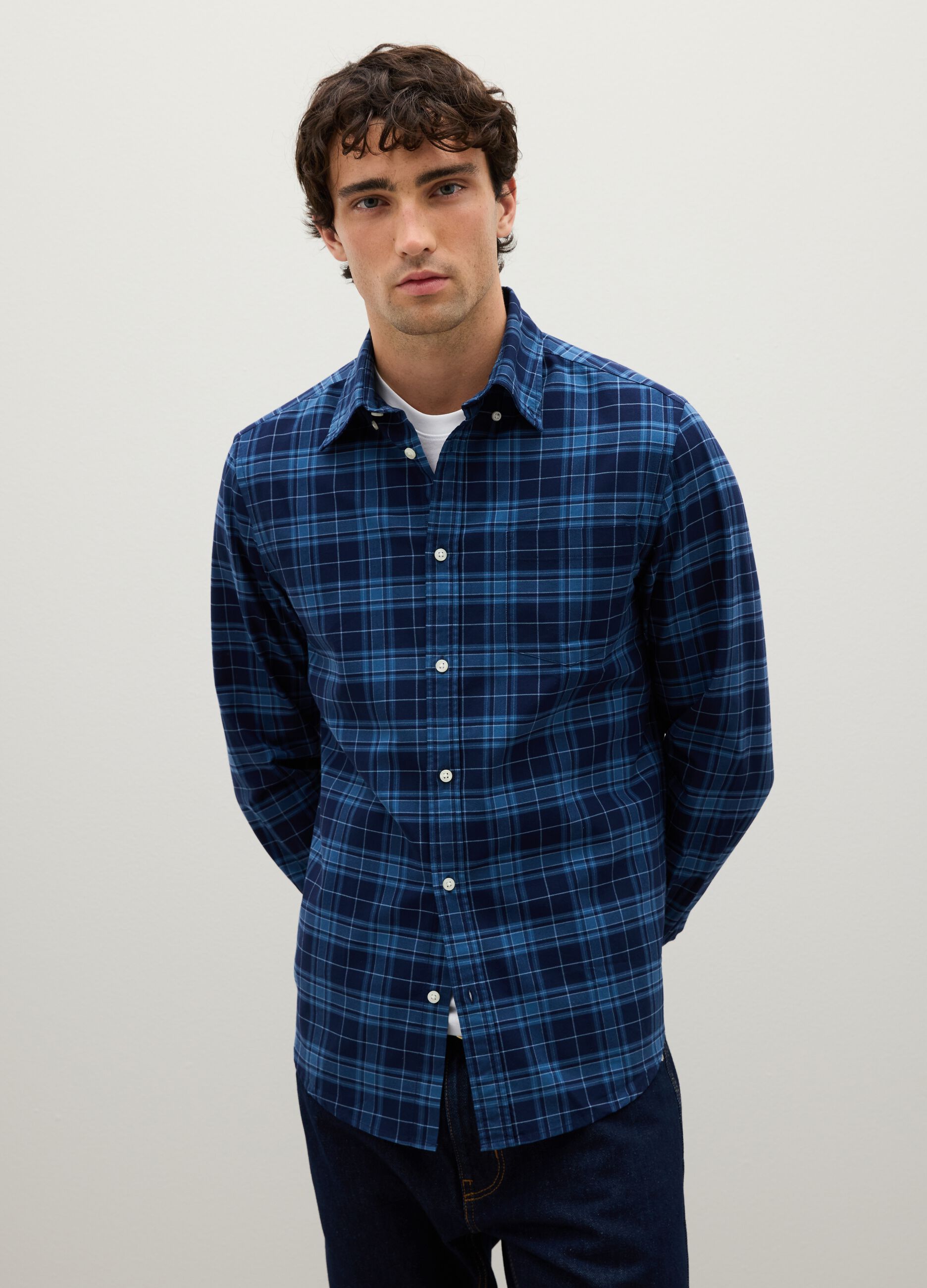 Multicolour pure cotton regular fit shirt