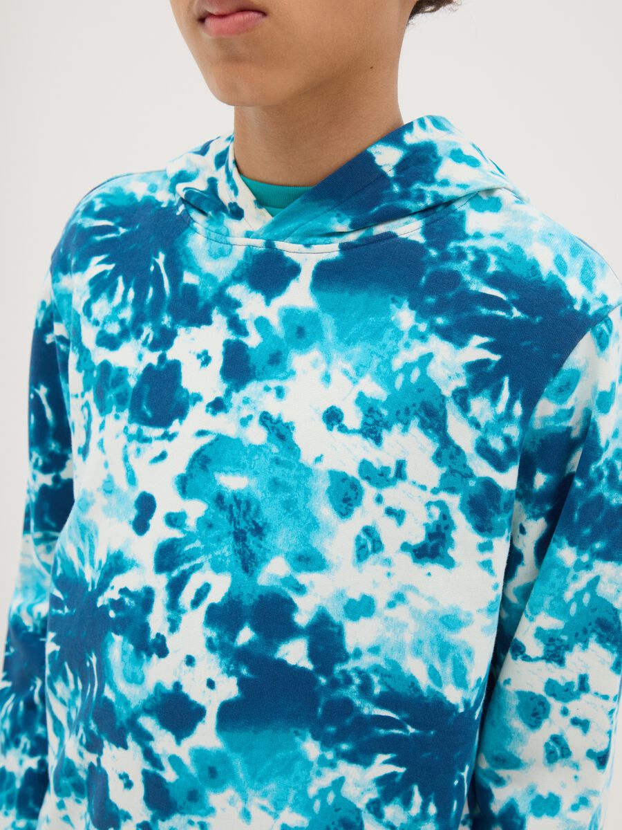 Tie Dye sweatshirt in French terry with hood_1