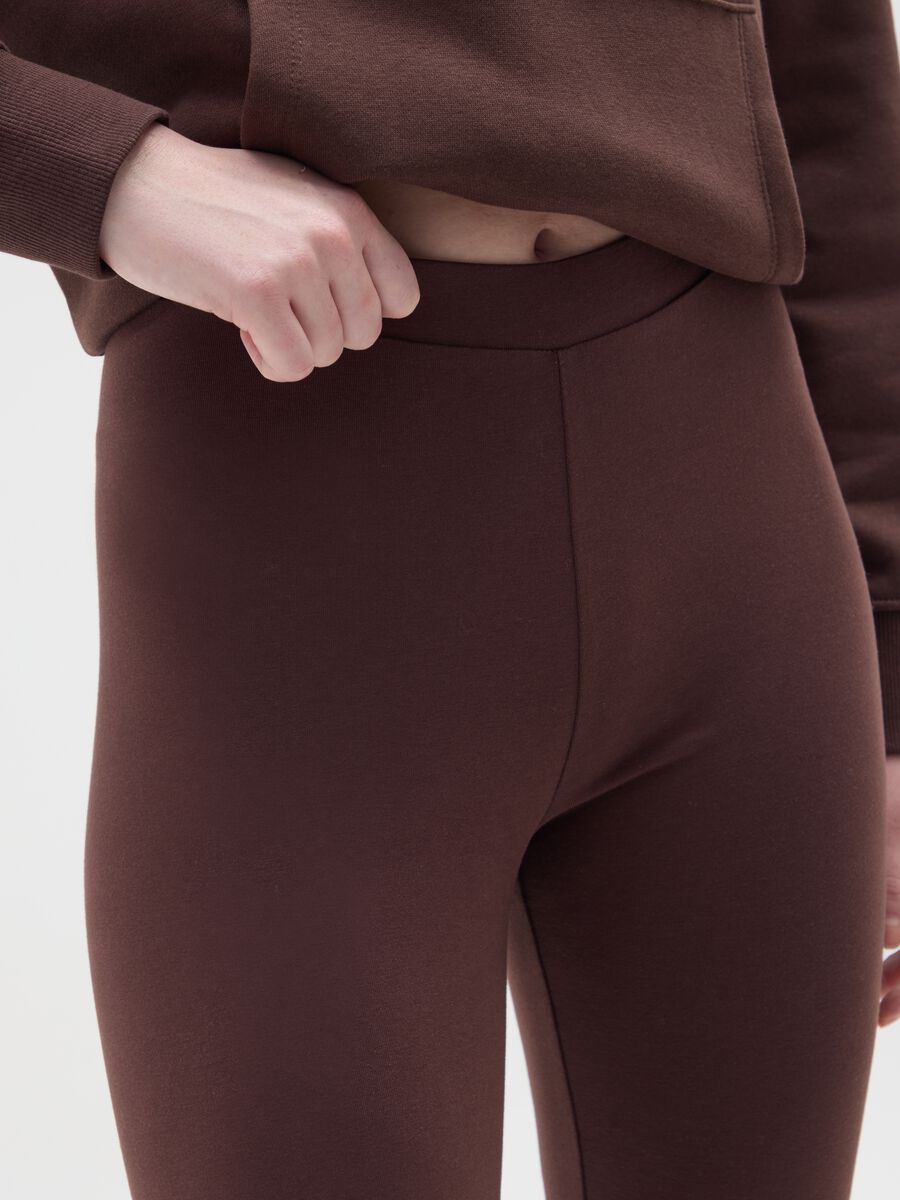 Brown skinny stretch cotton leggings_3