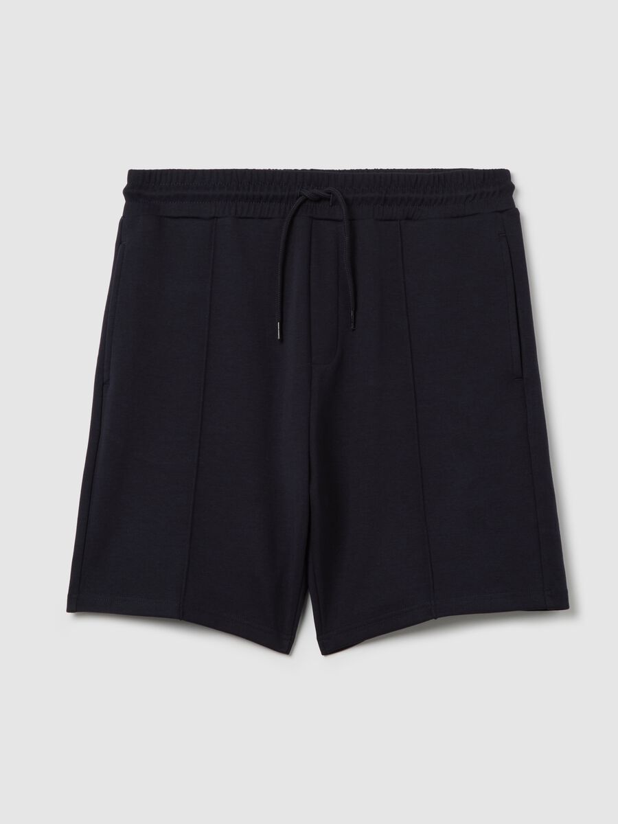 Blue Bermuda joggers in fleece_4