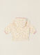 White baby girl hooded jacket with floral print_2