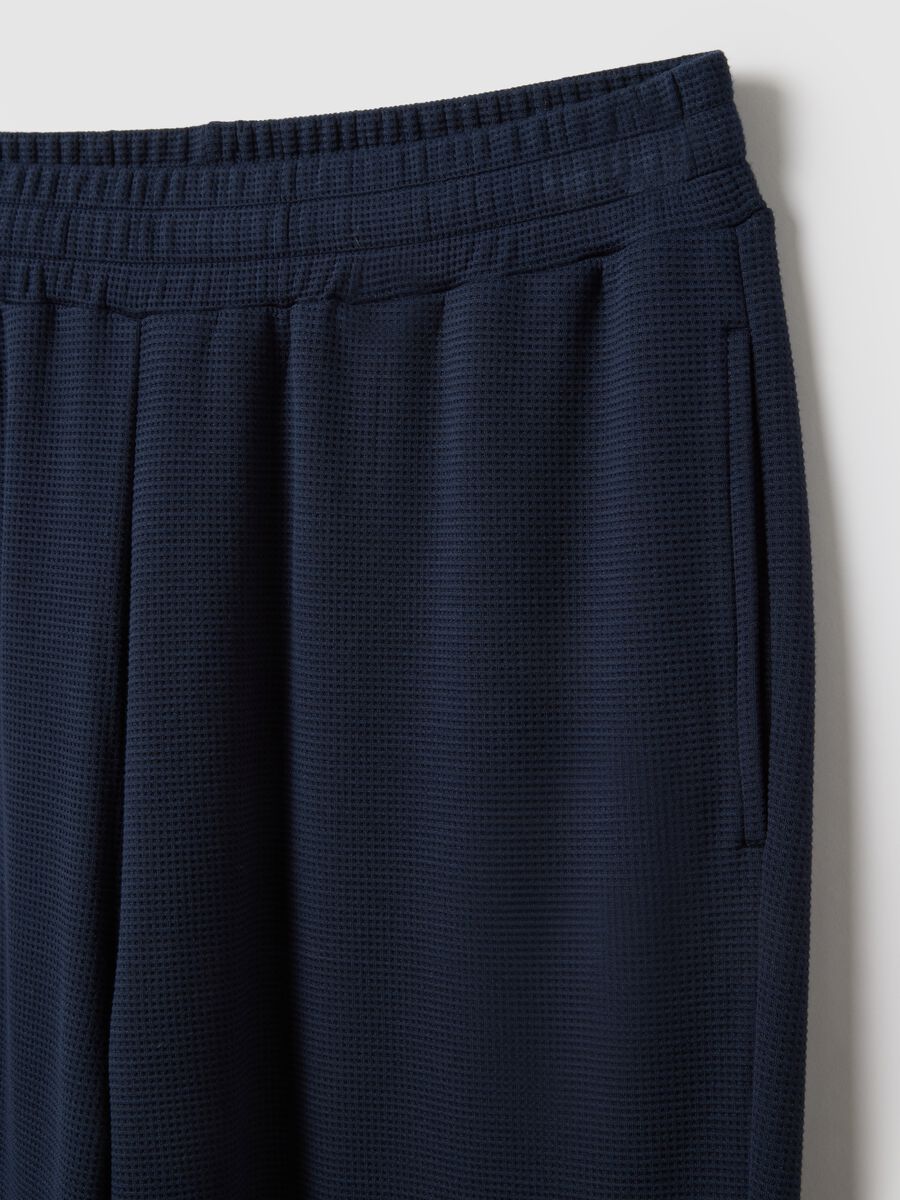 Blue viscose blend pyjama trousers regular fit_5