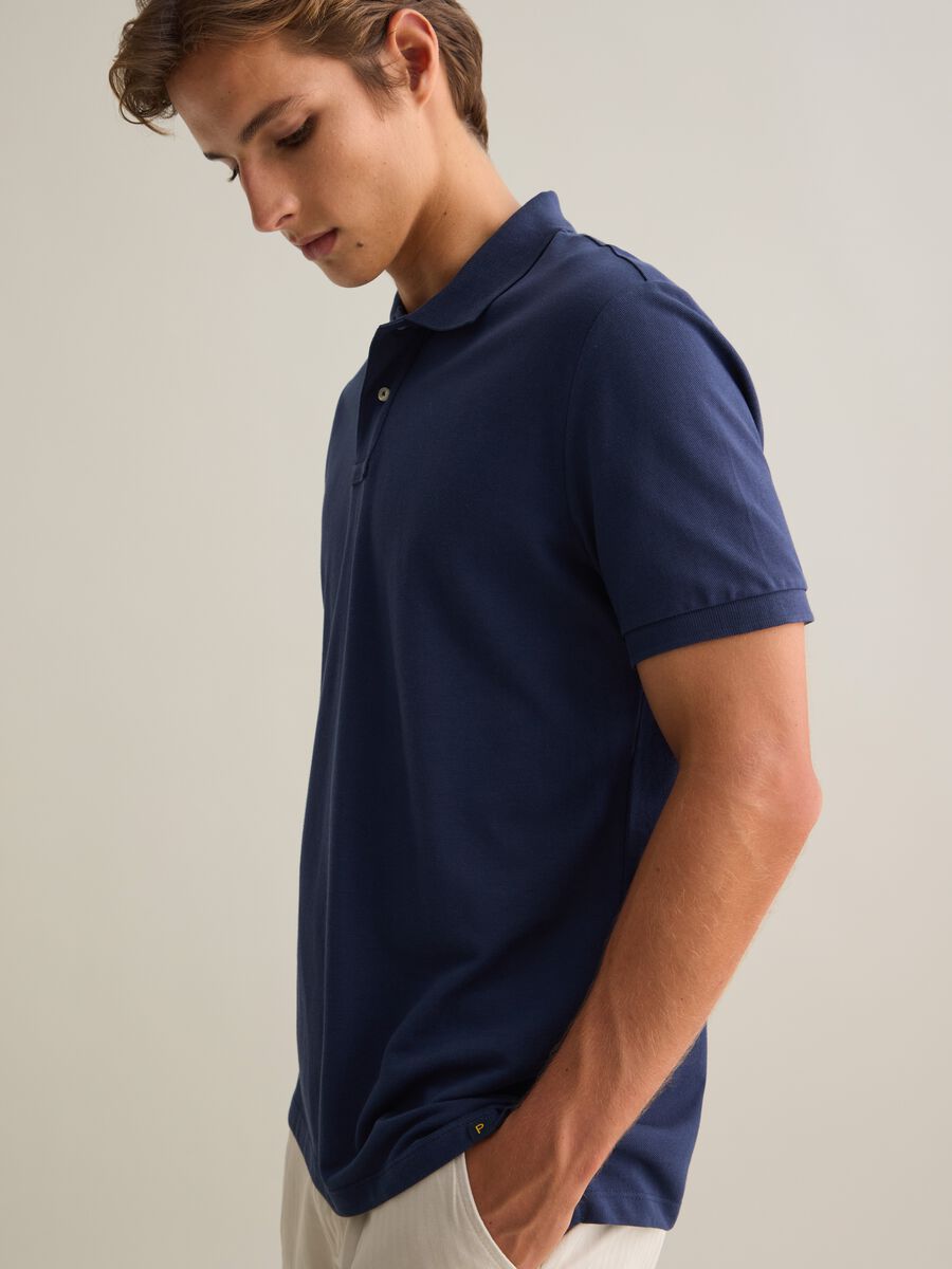 Men's Blue Regular Fit Pure Cotton Polo_2