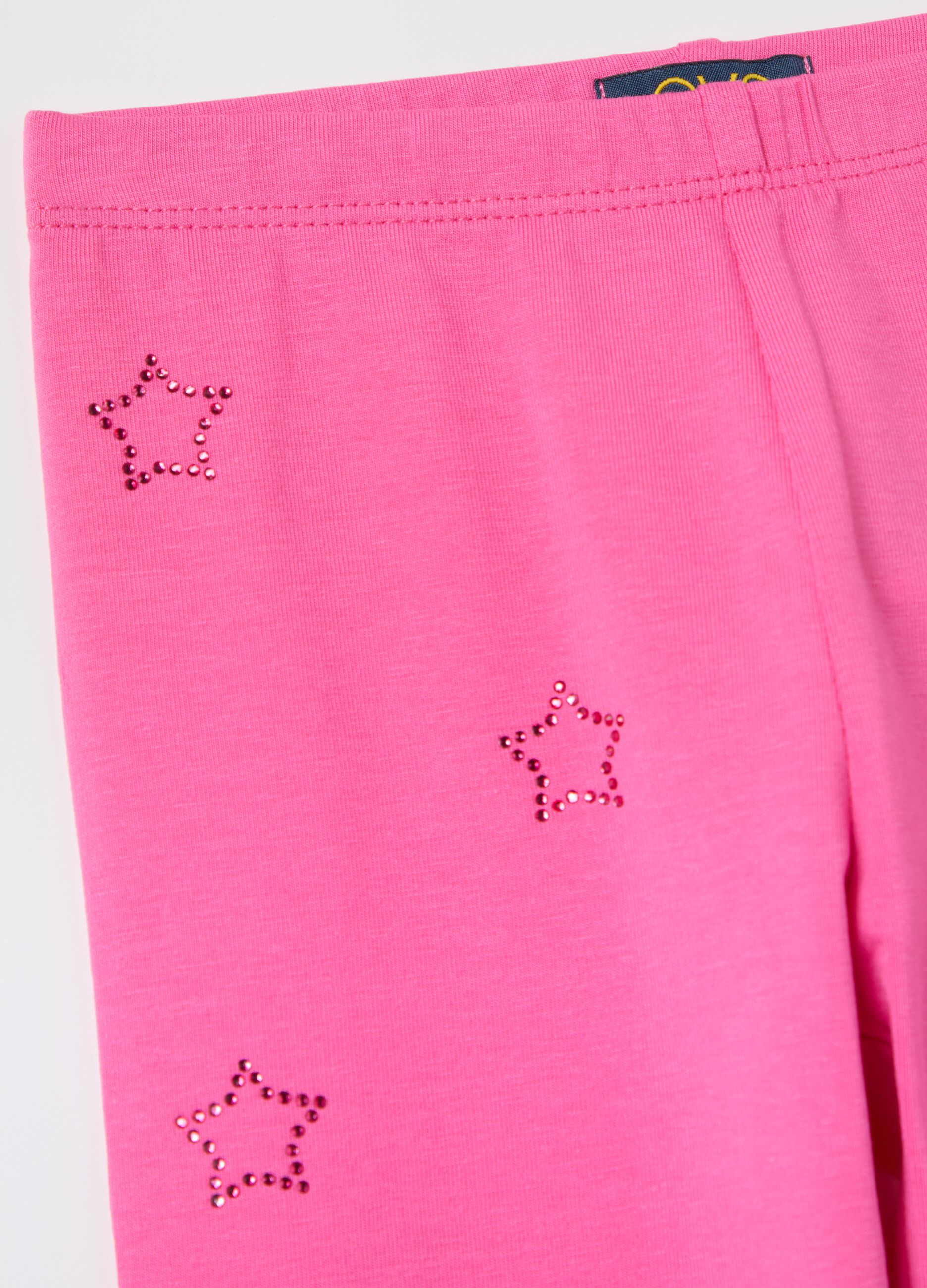 Leggings con applicazione stelle di strass