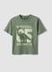 Kids' green pure cotton oversized fit t-shirt with print_0