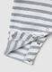 White and grey striped pure cotton baby romper_3