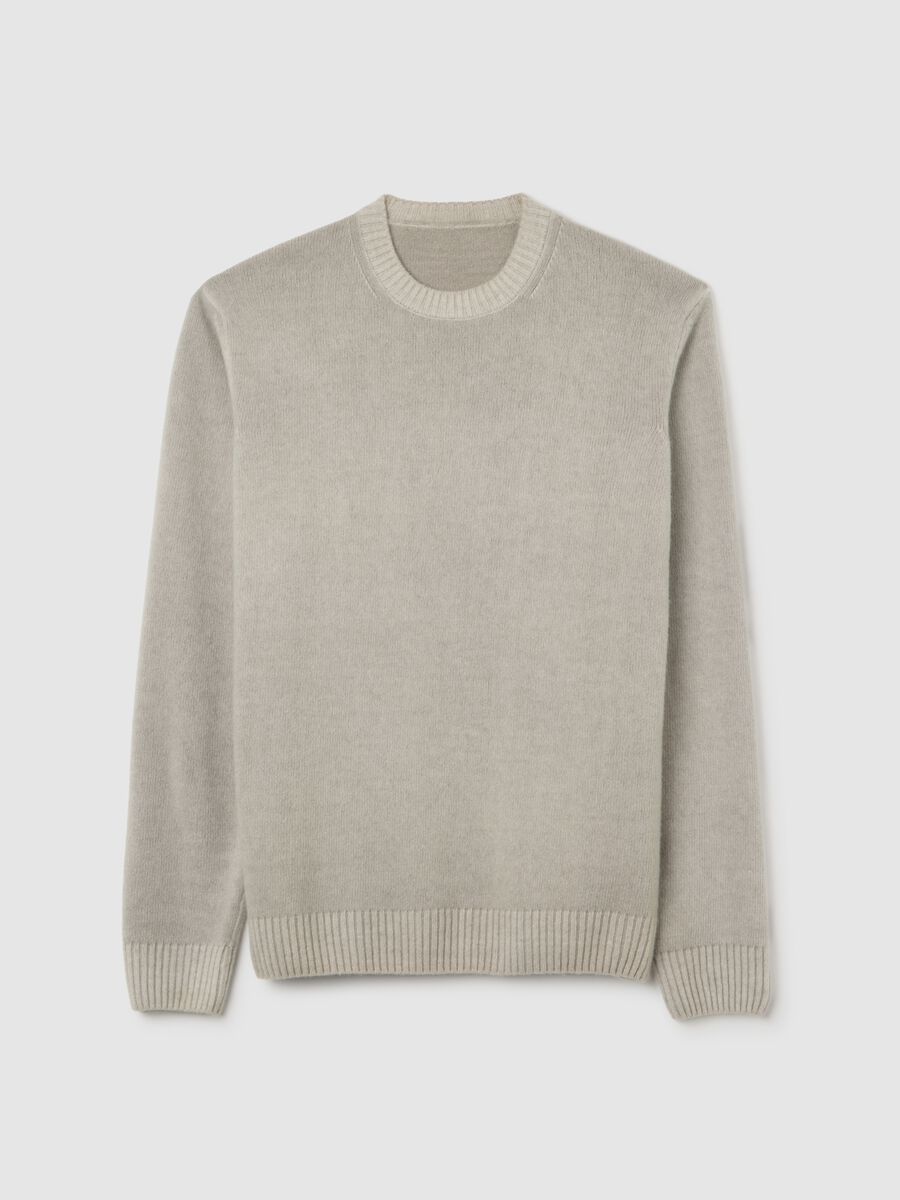 Regular fit blue-grey wool blend sweater_4