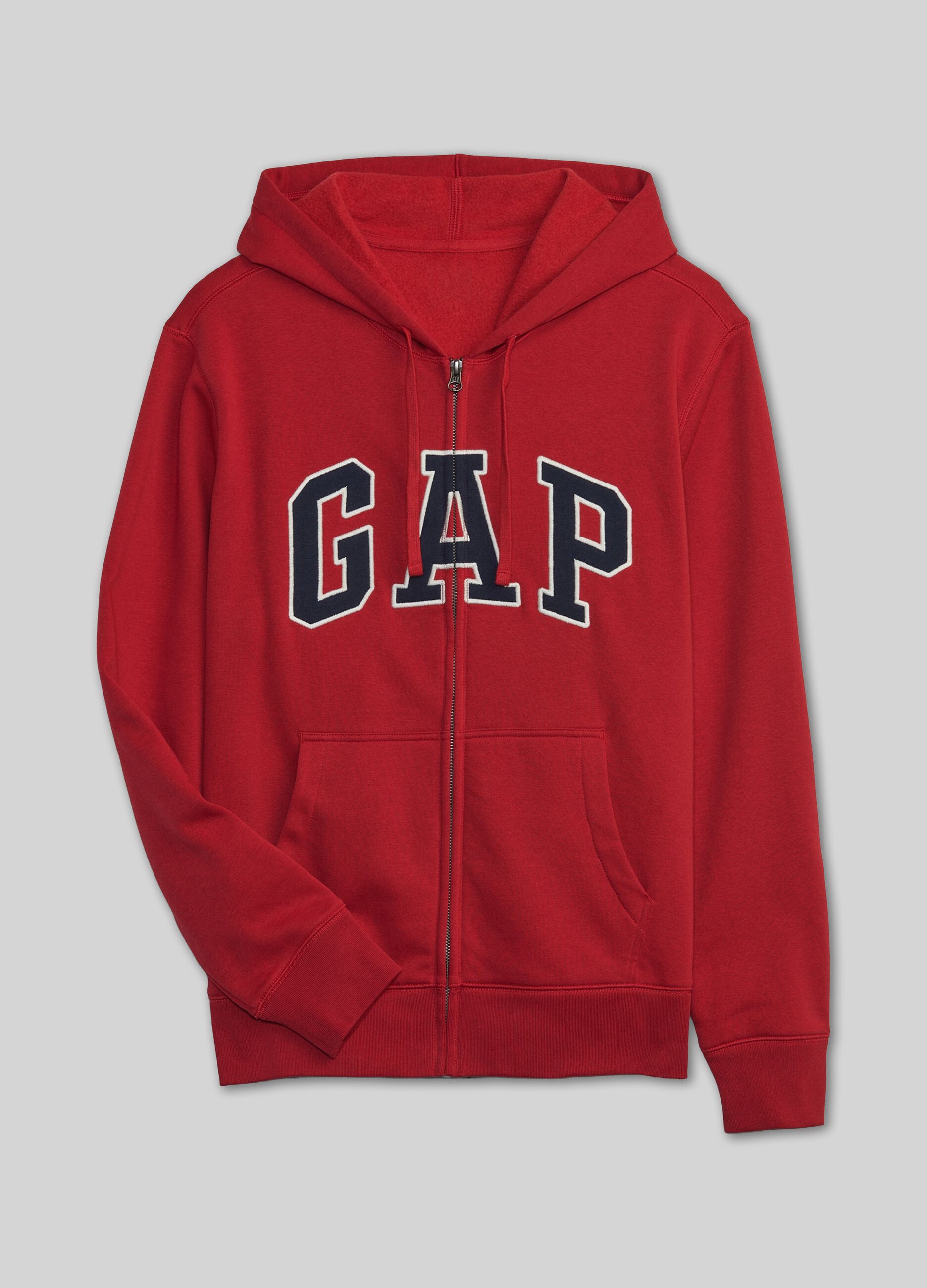 GAP logo hoodie with zip, cotton-blend