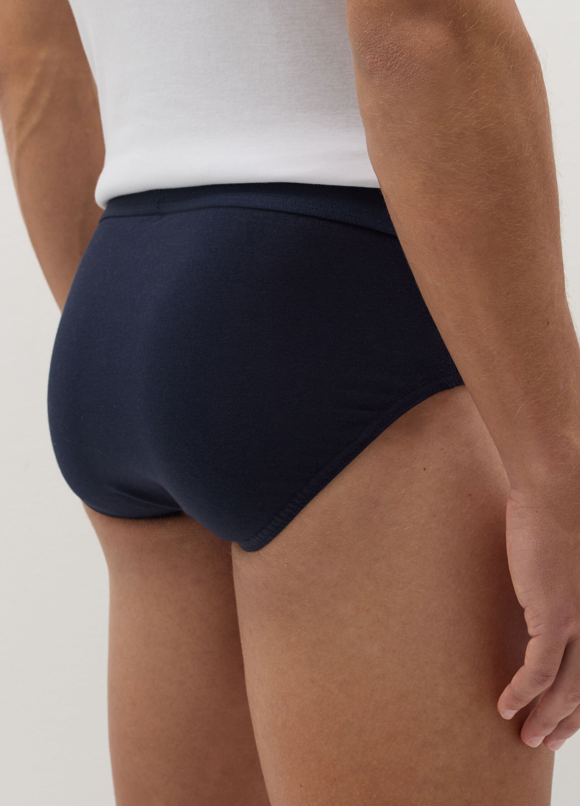 Three-pair pack briefs in stretch cotton