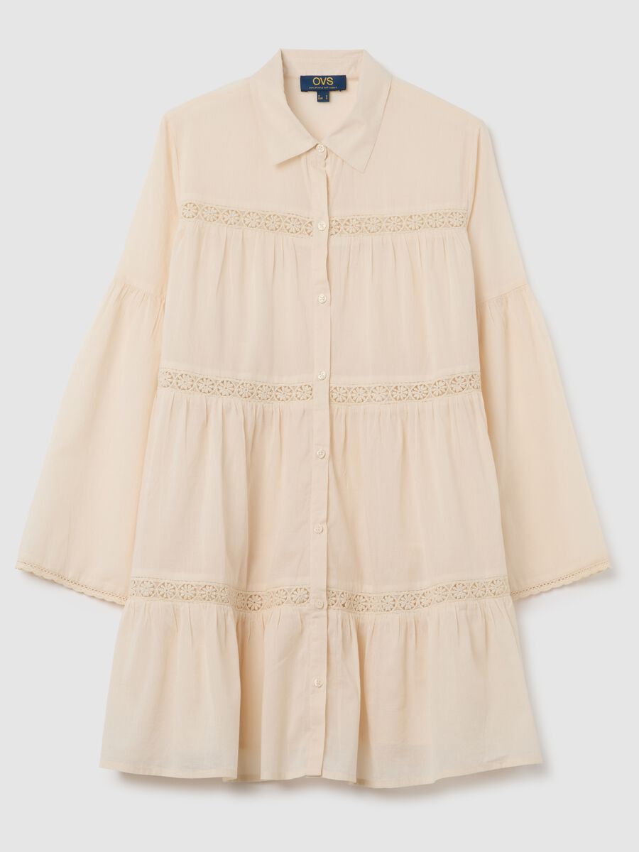 Short beach cover-up with embroidery in pure cotton_4