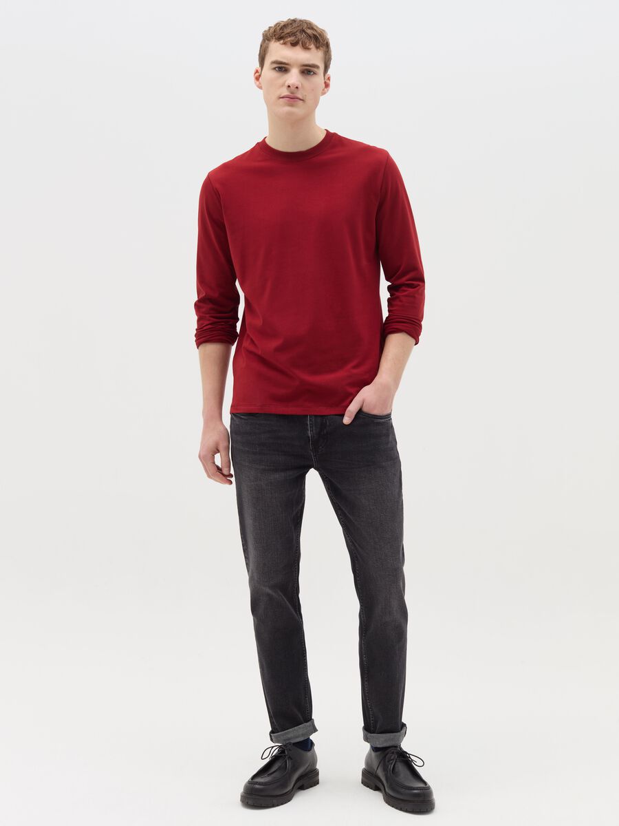Long-sleeved T-shirt in stretch cotton_1