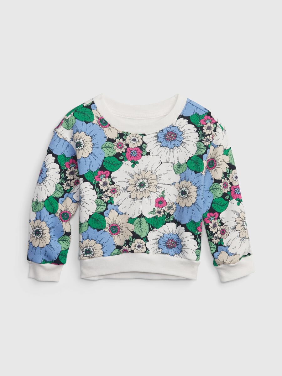Sweatshirt with round neck and floral pattern_0