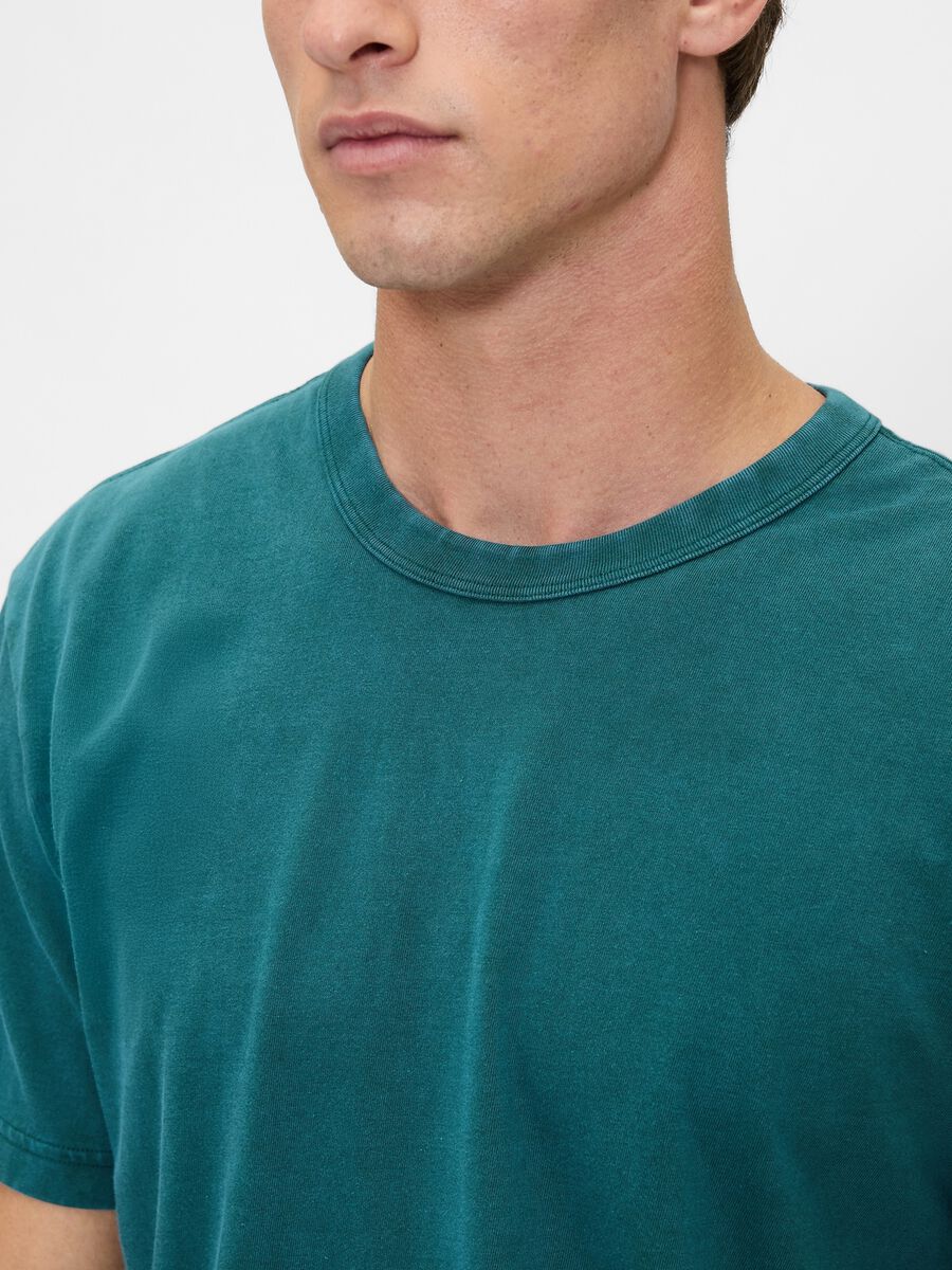 Green Cotton Short Sleeve T-shirt_3