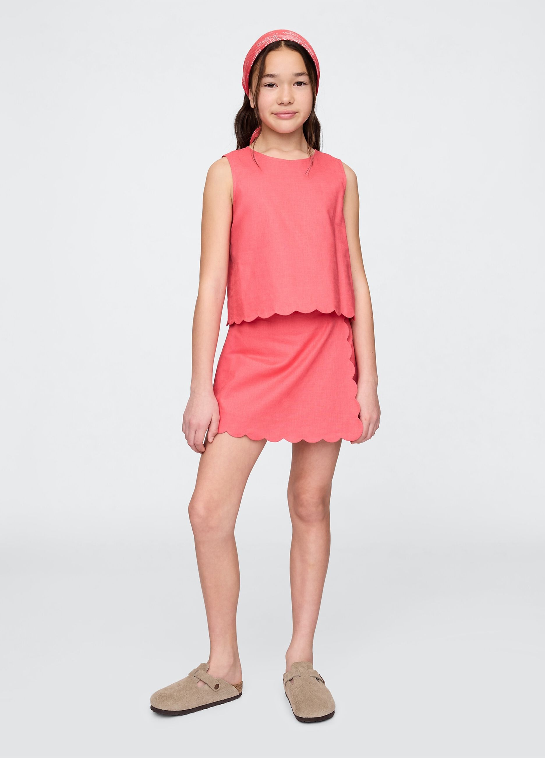 Pink Skort with Scalloped Edges