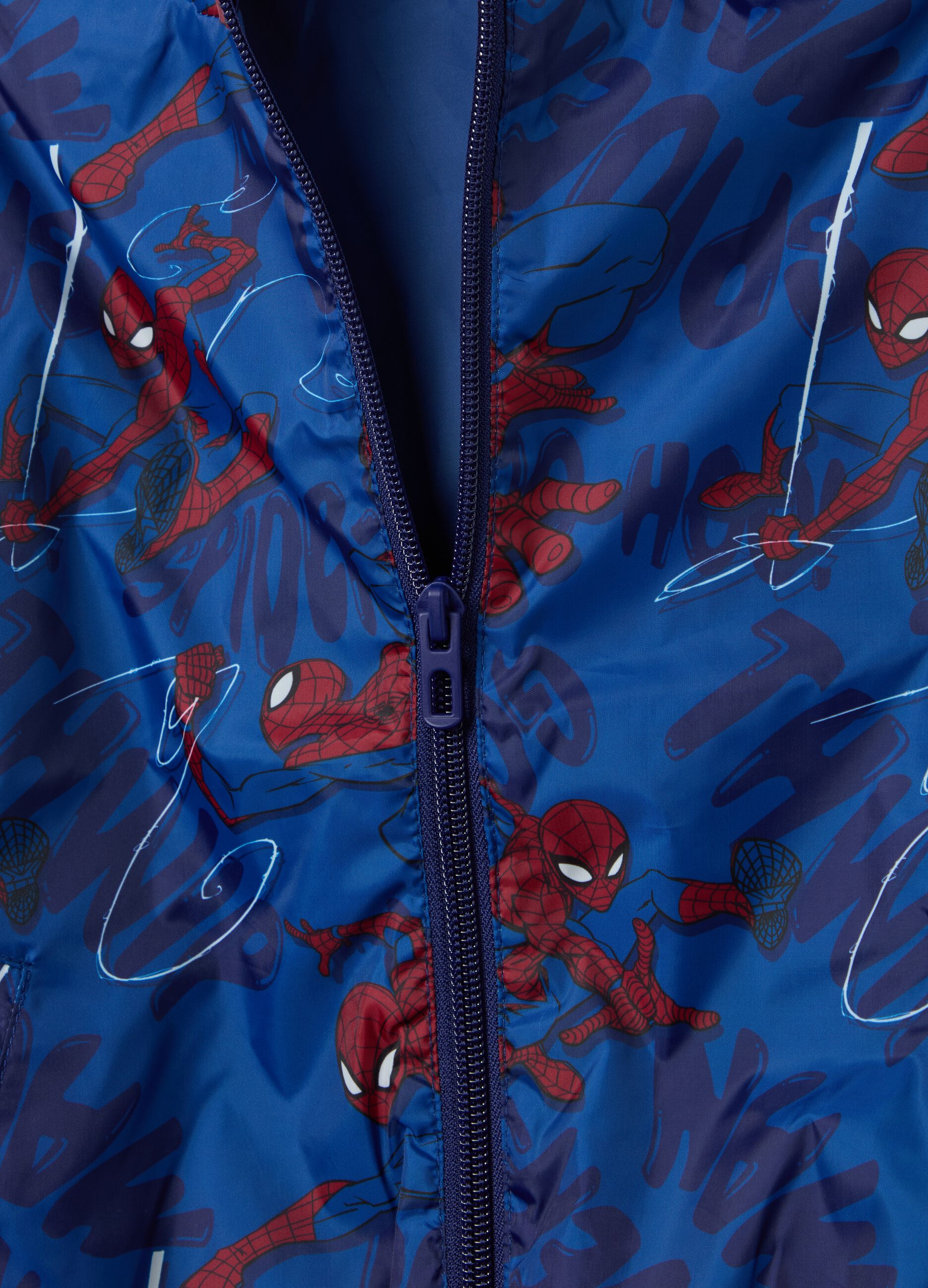 Spider-Man waterproof jacket with hood