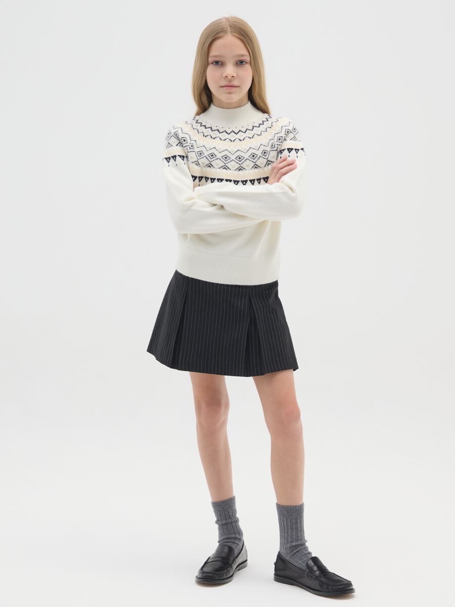 Shorts neri a righe da ragazze regular fit_0