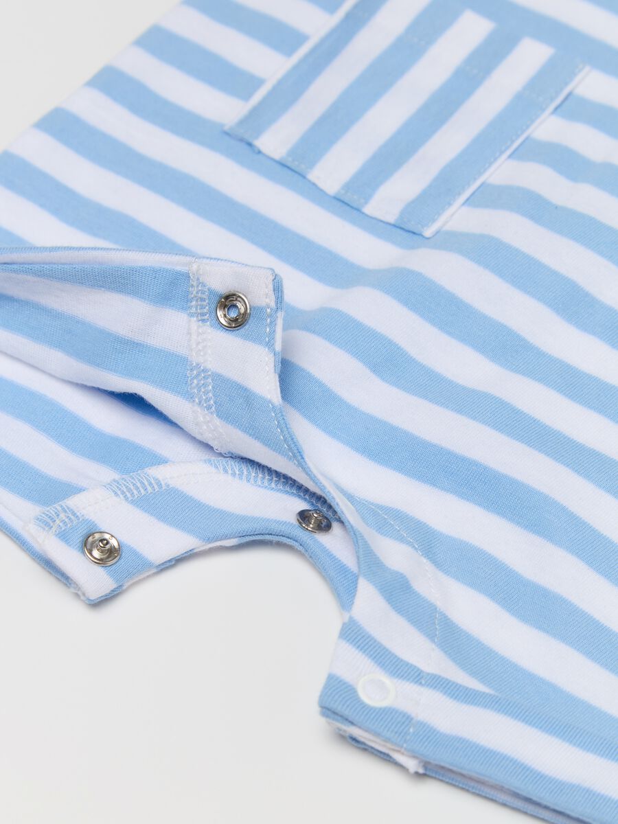 “Happy with you” striped cotton romper suit_3