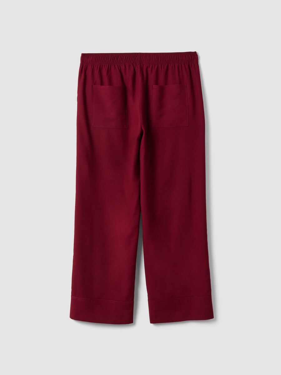 Red wide-leg trousers in viscose blend_5
