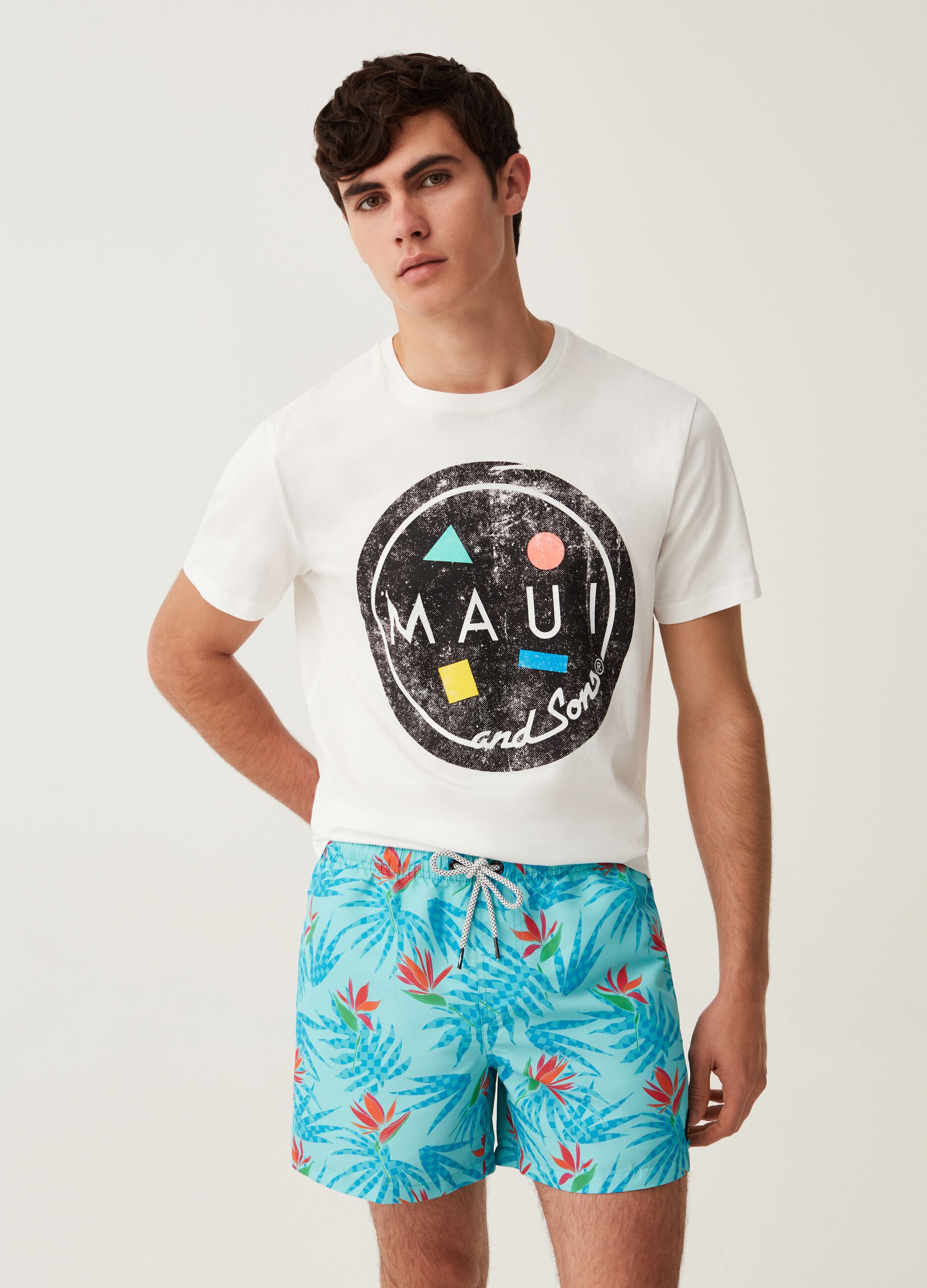 Costume boxer stampa tropicale Maui and Sons_0