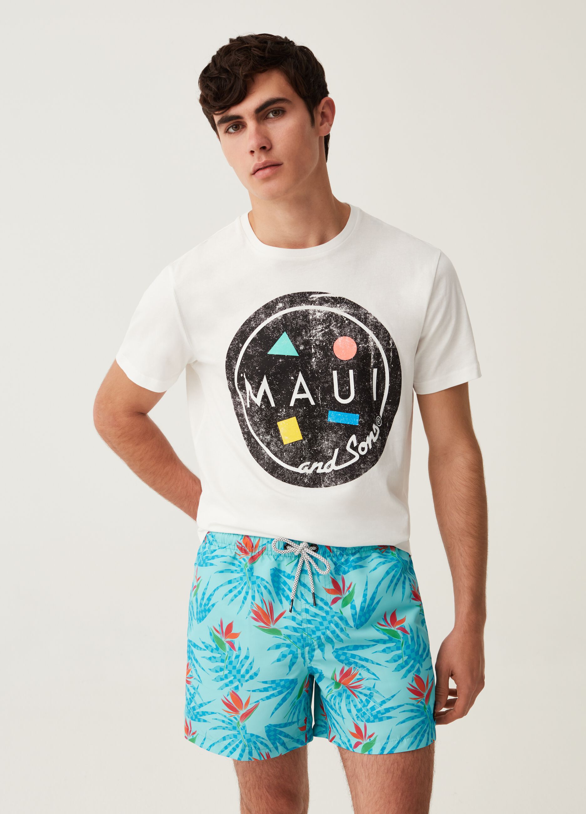 Costume boxer stampa tropicale Maui and Sons_0