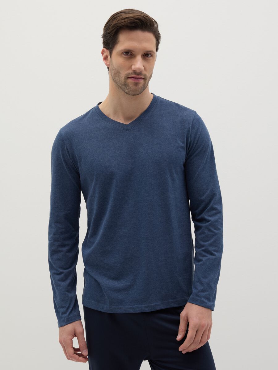 Long pyjamas with V-neck top_1