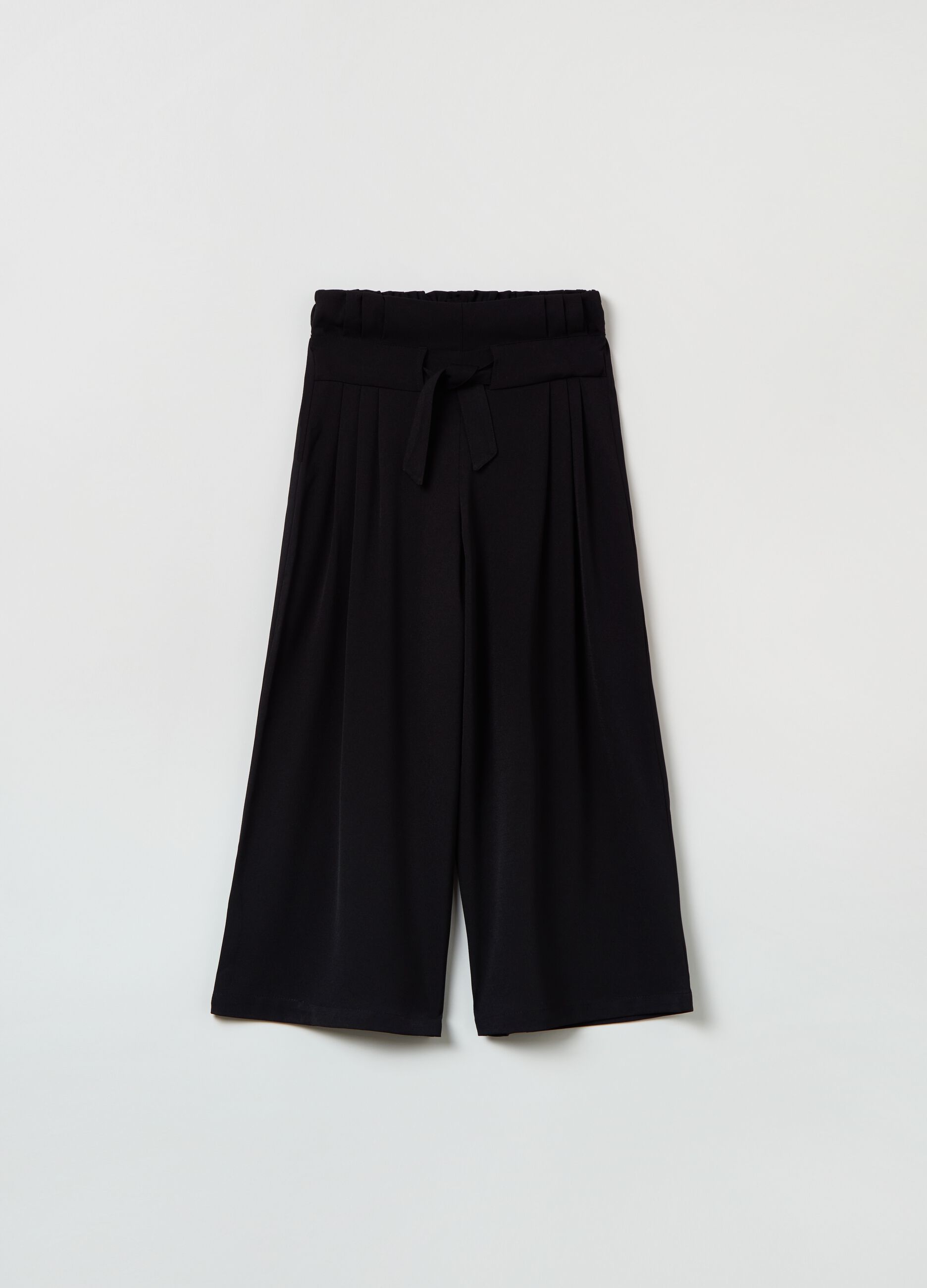 Cropped trousers with bow