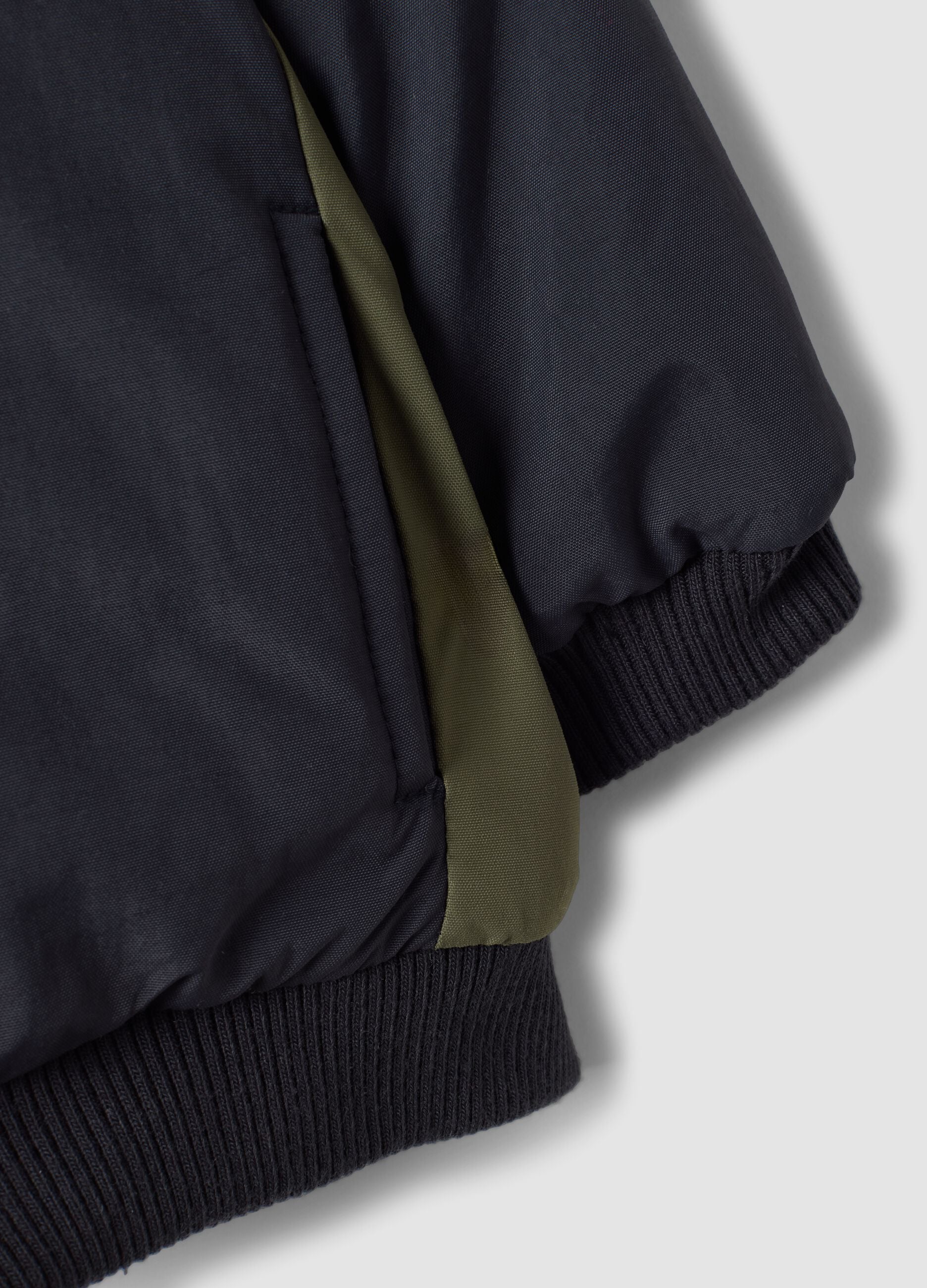 Navy zip-up hooded jacket