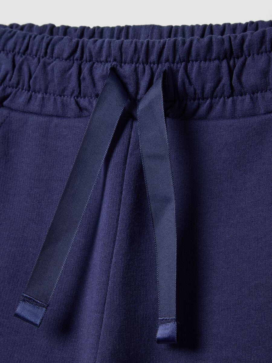 Girls' Regular Fit Blue Pure Cotton Shorts_2