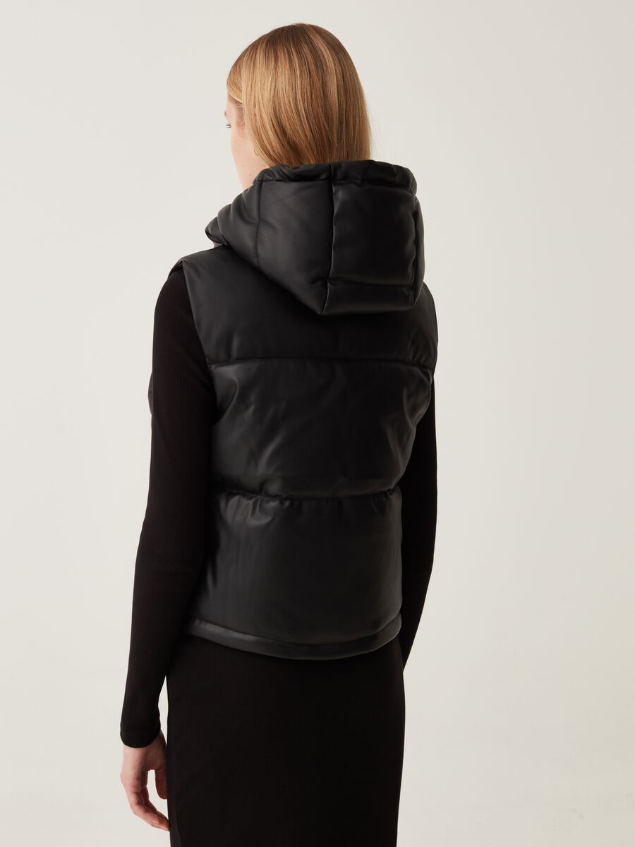 Gilet full-zip trapuntato effetto lucido_2
