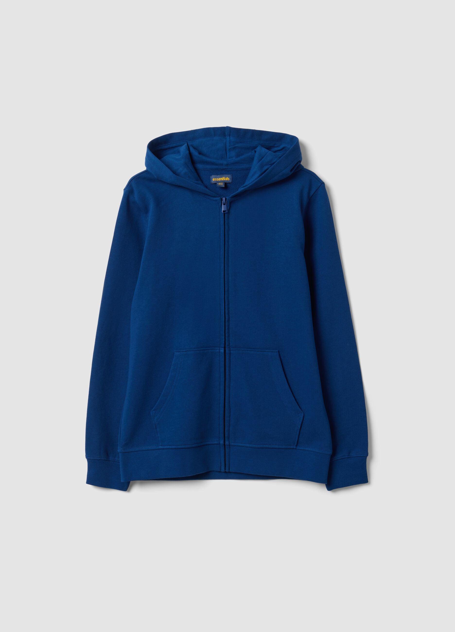 Blue boys&rsquo; organic cotton hoodie, regular fit